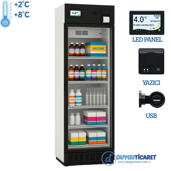 DT-380 Plus Aşı Dolabı(LED+USB+YAZICI)