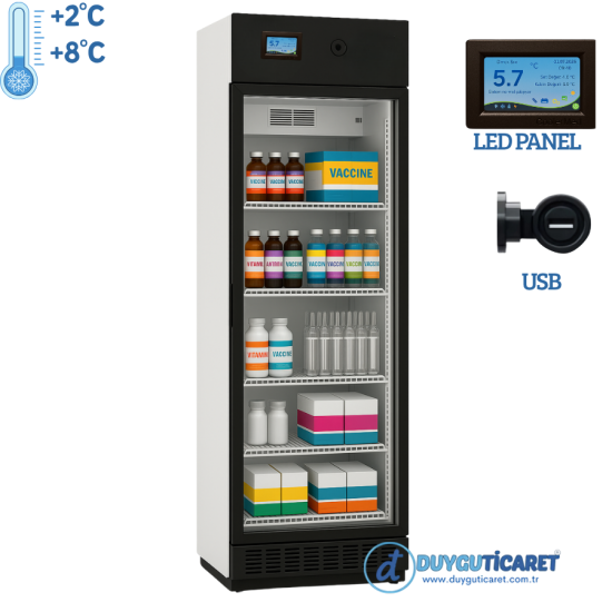 DT-380 Plus Aşı Dolabı(LED+USB+YAZICI)